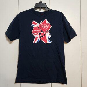 Vintage 2012 London Olympics Team USA Shirt Medium Blue Graphic Tee Summer Games